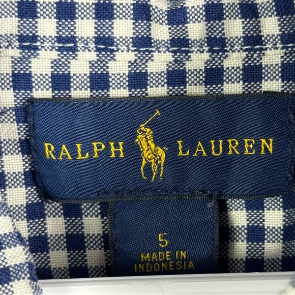 Ralph Lauren Blue Casual Button Down Shirt Kids Size 5 - Picture 3 of 5